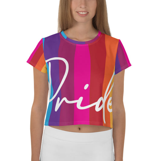 Pride LGBT Rainbow Bright Bold Colors All-Over Print Crop Tee