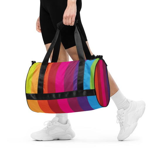 Rainbow Pride Stripe All-Over Print Gym Bag FREE SHIPPING