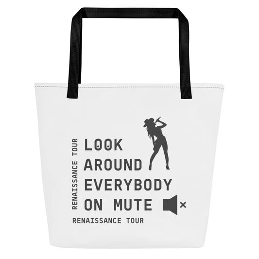 Mute All-Over Print Large Tote Bag