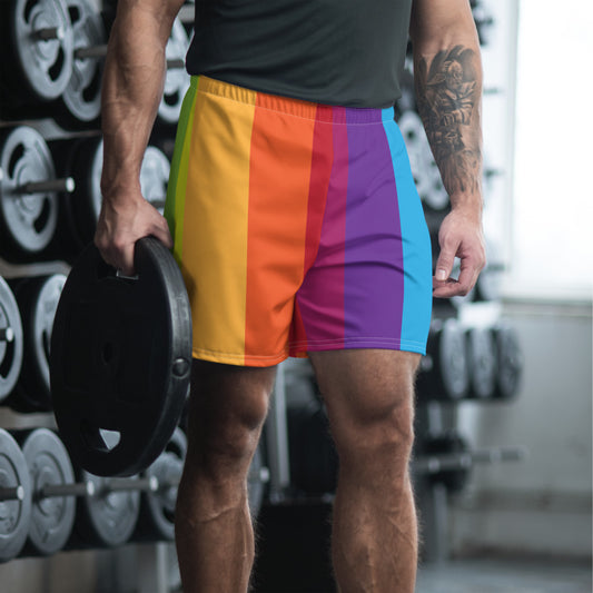 Pride Rainbow Stripe Men's Athletic Shorts