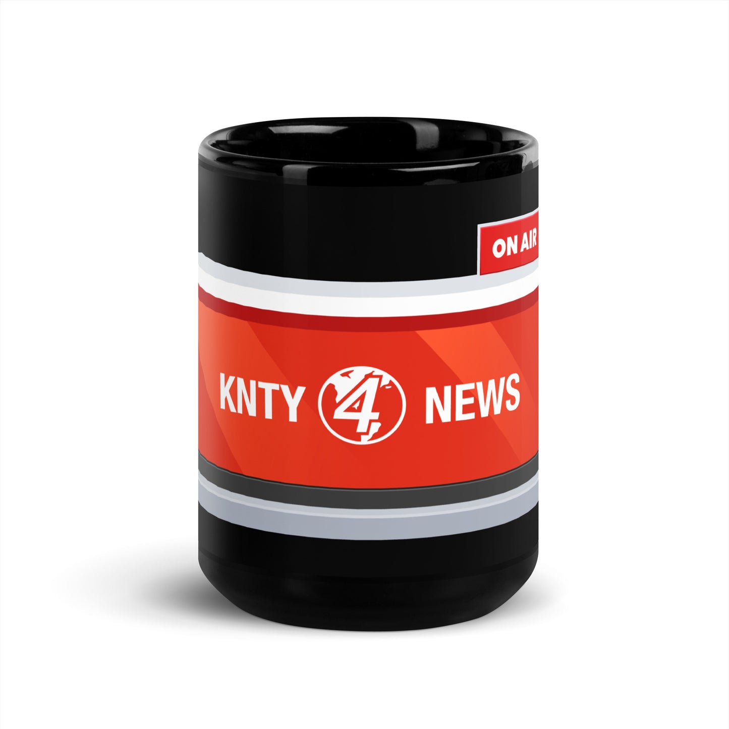 KNTY News Renaissance Tour Black Glossy Mug