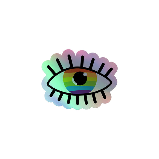 Pride Stripes Evil Eye Holographic stickers