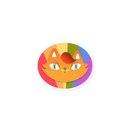 Gay Cat Mustache LGBT Pride stickers