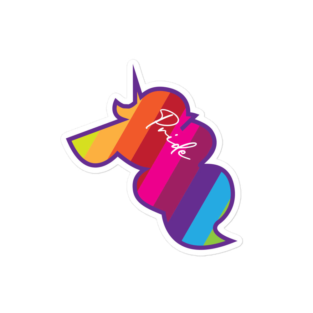 Pride Unicorn Rainbow Stripe stickers