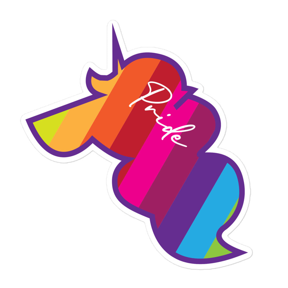 Pride Unicorn Rainbow Stripe stickers