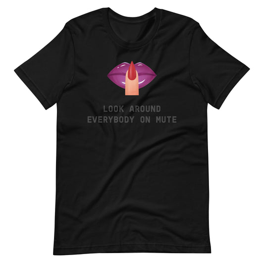 Purple Lips Mute Unisex t-shirt