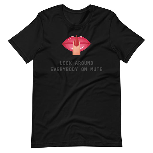 Pink Lips Mute Unisex t-shirt
